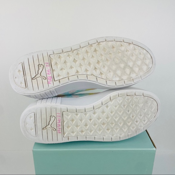 Puma Smash Platform V2 White Tie-Dye Logo Sneakers 383922-01 Women’s Size 7.5 - Picture 7 of 10